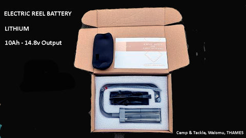 battery for electric fishing reel nz Electric Reel Battery 10AH 14.8 Volts – Camp and Tackle