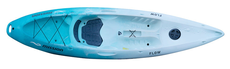 MISSION KAYAK FLOW PACKAGE Blue/White & Orange/Yellow FREE C-TUG TROLL ...