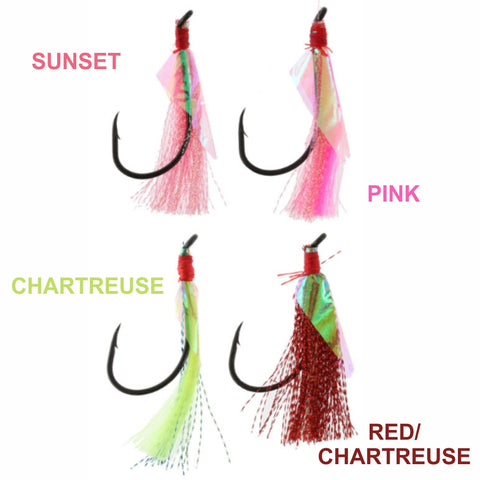 Flasher Hooks, Four Colour Options, Size 6-0 or 7-0, $1.50 EACH