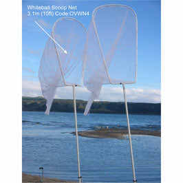 WHITEBAIT SCOOP NET WITH OR WITHOUT TRAP BY NACSAN 3.1m CIR - 5yr WARRANTY - GREY - NZ MADE