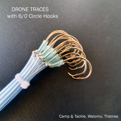 Drone Traces with 6-0 Circle Hooks